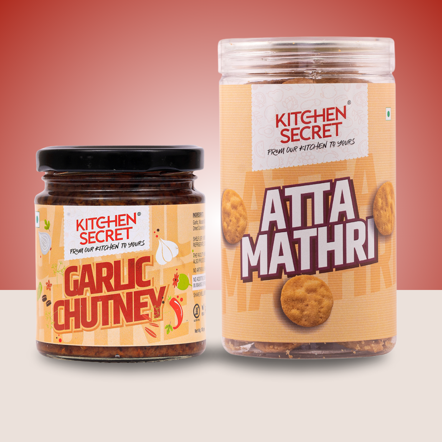 Kitchen Secret Atta Mathri (320g) & Garlic Chutney (185g)